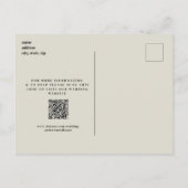 Carte Postale Photo Beige Enregistrer la date Site Mariage QR Co (Dos)