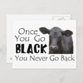 Carte Postale Photo Black Angus Funny Cow (Devant / Derrière)