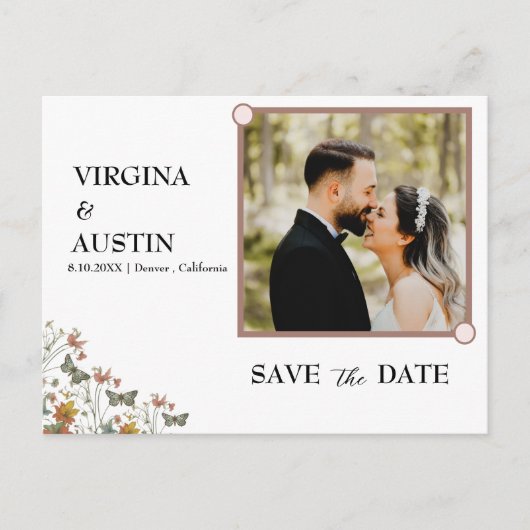 Carte postale Photo blanche Save The Date (Devant)