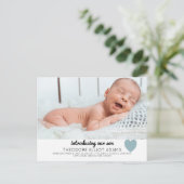 Carte postale photo Blue Baby Boy Faire-part de na (Debout devant)