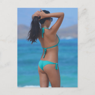 Carte Postale Photo Blue Bikini Girl