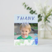 Carte Postale Photo Blue Bubbles Anniversaire de enfant Party Me (Debout devant)