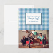 Carte postale photo Blue Houndstooth Holiday (Devant / Derrière)