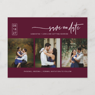 Carte Postale Photo Boho de Bourgogne minimale Code QR Enregistr