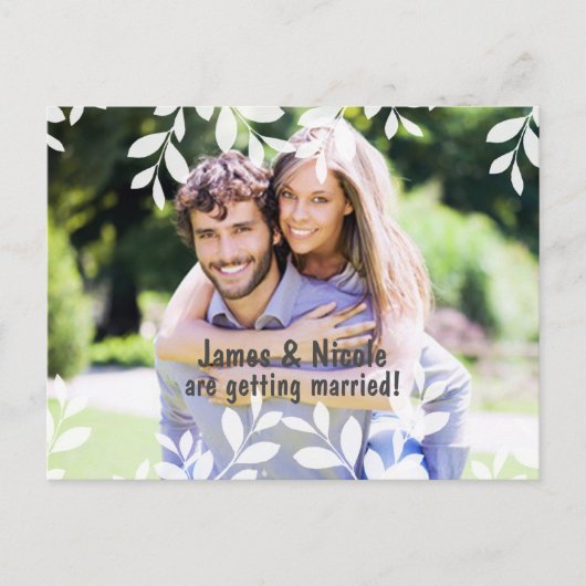 Carte postale photo botanique moderne aux feuilles (Devant)