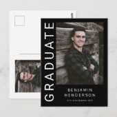 Carte Postale Photo Boy moderne 2023 Faire-part de graduation (Devant / Derrière)