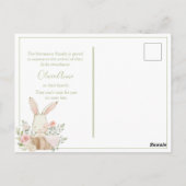 Carte Postale Photo Bunny Floral Faire-part de naissance d'aquar (Dos)