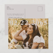 Carte Postale Photo Code QR Enregistrez la Date Mariage (Devant / Derrière)