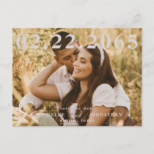 Carte Postale Photo Code QR Enregistrez la Date Mariage (Devant)