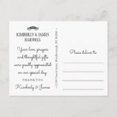 Carte postale photo Cœur Rouge Blanc Noir Merci (Dos)