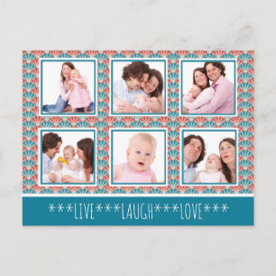 Carte Postale Photo Collage avec Fan Pattern Decorative