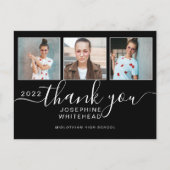 Carte Postale Photo Collage Graduation Merci 2022 Noir (Devant)