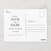 Carte Postale Photo Collage Mariage moderne Enregistrer la date (Dos)