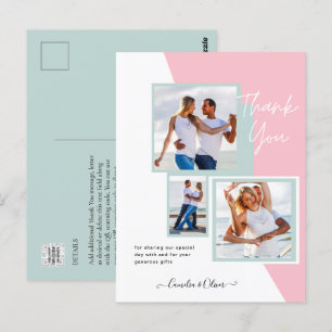 Carte Postale Photo Collage MERCI Mariage/bébé/diplômé/TOUT