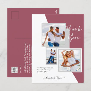 Carte Postale Photo Collage MERCI Mariage/bébé/diplômé/TOUT