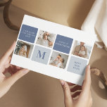 Carte Postale Photo Collage moderne & Bleu Happy Fête des pères<br><div class="desc">Modern Collage Photo & Blue Happy Fête des pères Gift est un cadeau personnalisé et réfléchi pour célébrer l'homme spécial dans votre vie sur la Fête des pères. Le cadeau comprend un cadre photo de collage magnifiquement conçu avec de l'espace pour de multiples images, vous permettant de capturer et d'afficher...</div>
