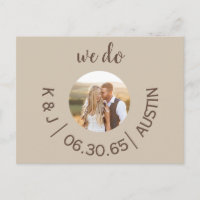 Photo Cream We Do Wedding Save the Date