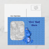 Carte postale photo Cute Blue Dragon (Devant / Derrière)