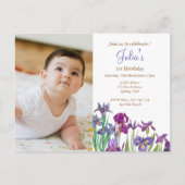 Carte Postale Photo d'anniversaire de bébé fille Iris 1 an (Devant)