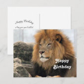 Carte Postale Photo d'anniversaire de lion de faune (Devant / Derrière)