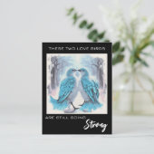 Carte Postale *~* Photo d'anniversaire Oiseaux de l'amour Hiver (Debout devant)