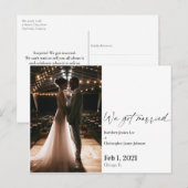 Carte Postale Photo d'annonce de mariage surprise moderne (Devant / Derrière)