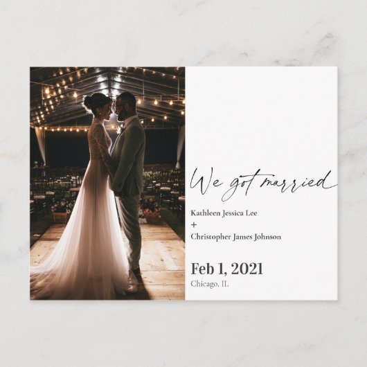 Carte Postale Photo d'annonce de mariage surprise moderne (Devant)