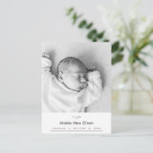 Carte postale photo d'annonce de naissance de bébé (Debout devant)