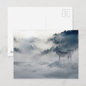 Carte Postale Photo d'art hivernal Wolfs magiques (Devant / Derrière)