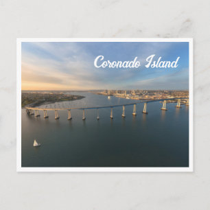 Carte Postale Photo de bateau au coucher du soleil sous le pont