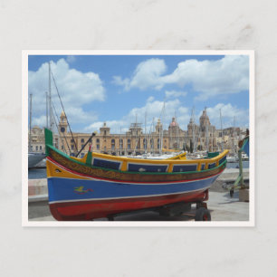 Carte Postale Photo de bateau de pêche de Gozo, île de Malte