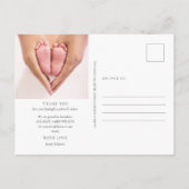 Carte Postale Photo de bébé avec verdure neige hiver naissance M (Dos)