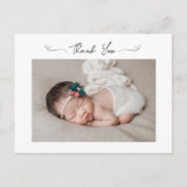 Carte Postale Photo de bébé Merci pour la Baby Shower Minimalist (Devant)