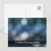 Carte Postale Photo de Bokeh Abstrait bleu et Turquoise, Penser  (Devant / Derrière)