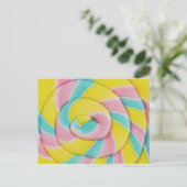 Carte Postale Photo de bonbons en spirale arc-en-ciel pastel (Debout devant)