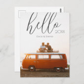 Carte Postale Photo de Bonne Année avec un script moderne Hello (Devant / Derrière)