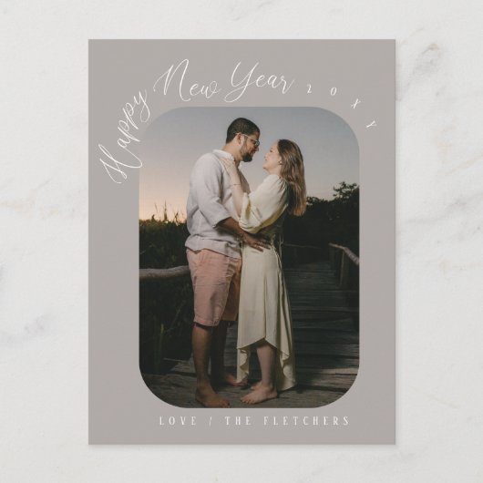 Carte Postale Photo de bonne année avec un script moderne pour l (Devant)