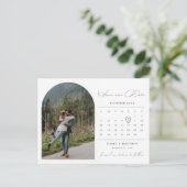 Carte Postale Photo de calendrier minimaliste Enregistrer la dat (Debout devant)