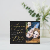 Carte Postale Photo de calligraphie noir et or Enregistrer la da (Debout devant)