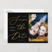 Carte Postale Photo de calligraphie noir et or Enregistrer la da (Devant / Derrière)