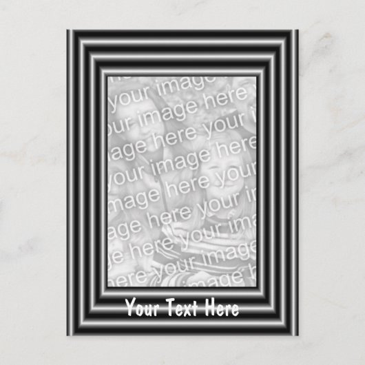 Carte Postale Photo De Conception De Cadre Noir Et Argent (Devant)