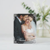 Carte Postale Photo de couple de bordure de dentelle de remercie (Debout devant)