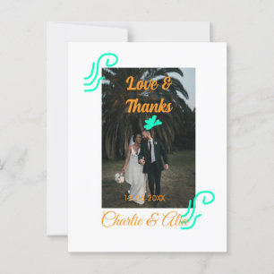 Carte Postale Photo de couple de mariage moderne avec amour et r
