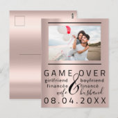 Carte Postale Photo de couple drôle de sauvegarde à la date de f (Devant / Derrière)