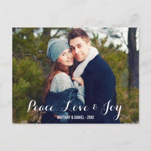 Carte postale photo de couple Peace Love & Joy Cou (Devant)