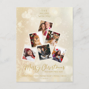 Carte Postale Photo de Custom Family Christmas Tree Happy New Ye