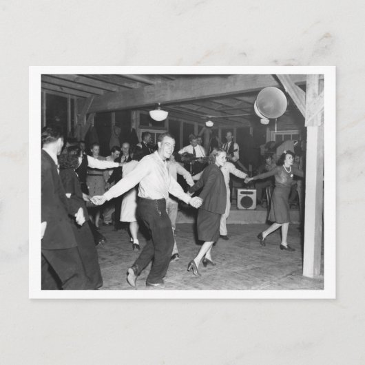 Carte Postale Photo de danse carré vintage 1944 (Devant)