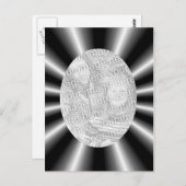 Carte Postale Photo De Design Des Rayons Noir Et Argent (Devant / Derrière)