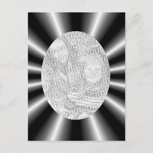 Carte Postale Photo De Design Des Rayons Noir Et Argent (Devant)