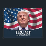 Carte Postale Photo de Donald Trump - Président 2016<br><div class="desc">Un design classique comportant une image de l'homme candidat à la présidence. Il se présente aux élections de 2016 lors de la primaire républicaine. Photographie originale prise par Gage Skidmore, </div>